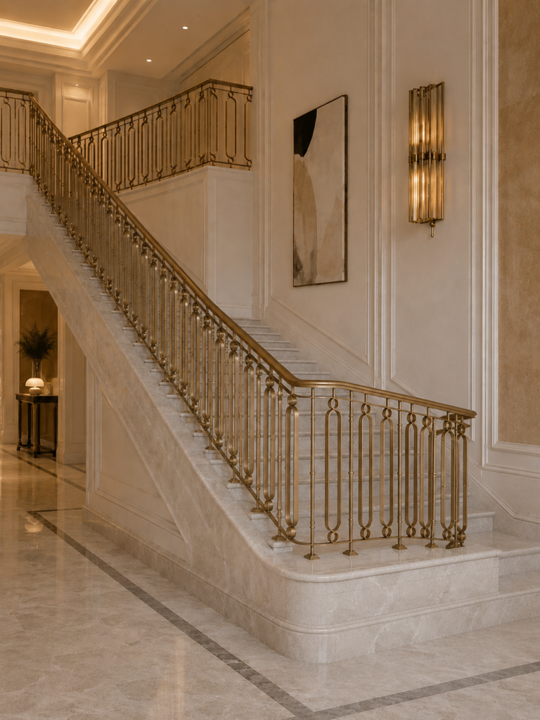 luxury bespoke metal staircase railing premium architectural metalwork