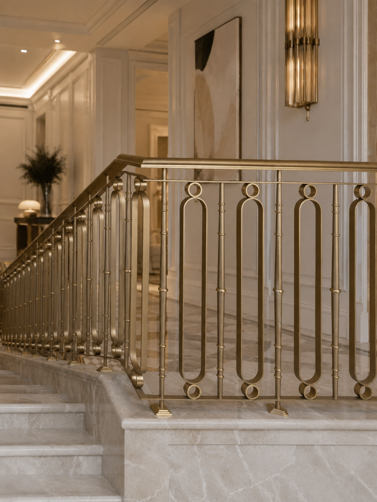 luxury bespoke metal staircase railing premium architectural metalwork