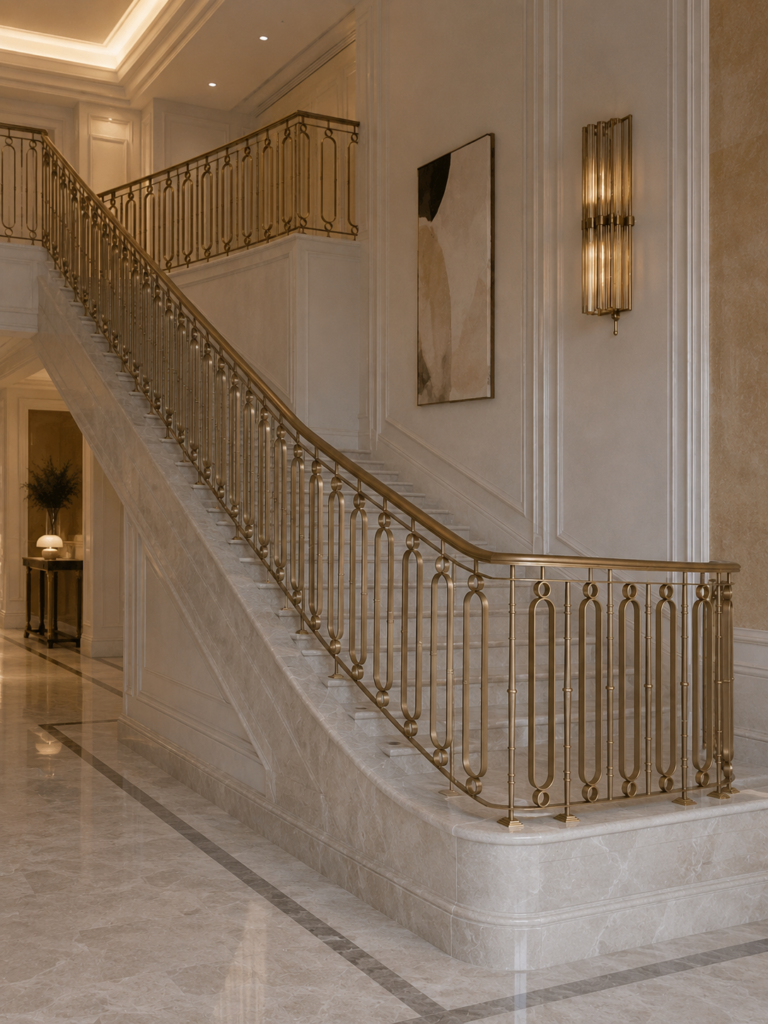 luxury bespoke metal staircase railing premium architectural metalwork