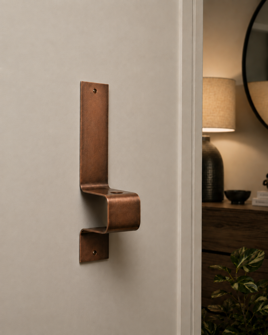 Ribbon Fold Sconce | Copper Wall-Mounted Candle Holder & Accent Ribbon Fold Sconce - antique copper wall-mounted candle holder